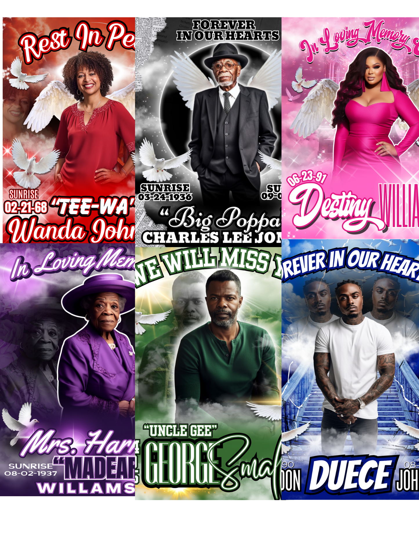 EDITABLE 6-PACK MEMORIAL BUNDLE