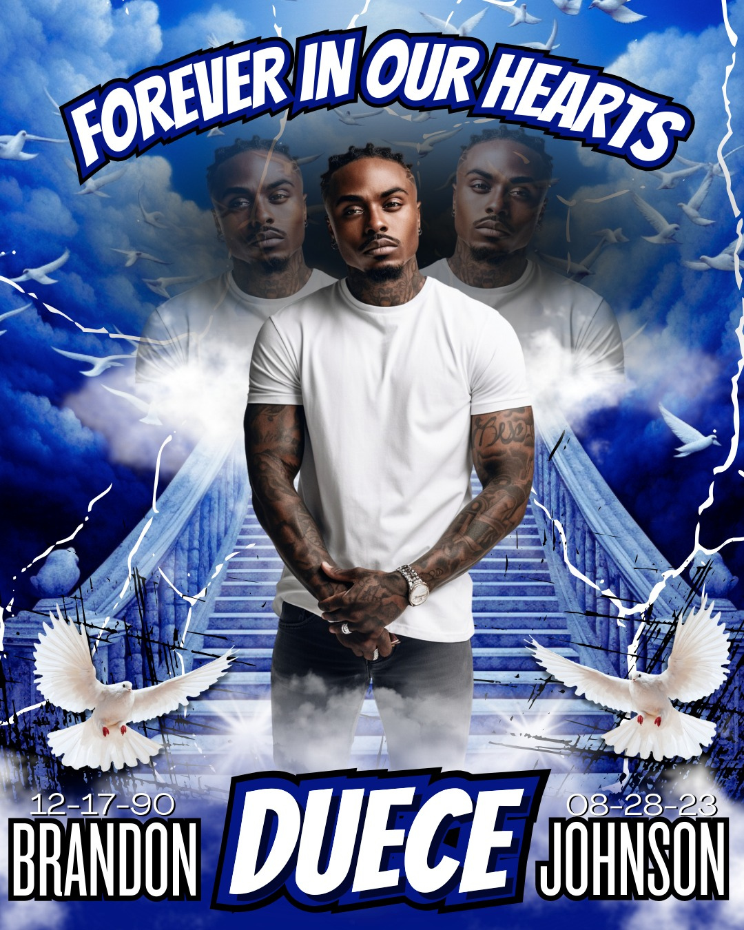 SINGLE BLUE MEMORIAL EDITABLE DESIGN