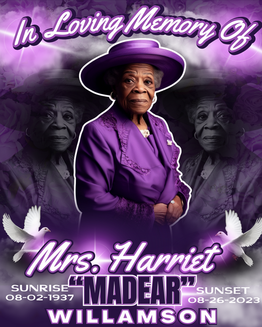 SINGLE PURPLE MEMORIAL EDITABLE DESIGN