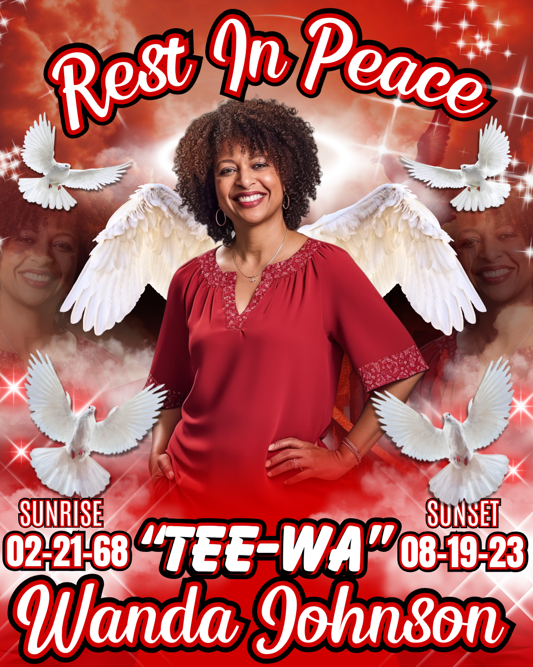 SINGLE RED MEMORIAL EDITABLE DESIGN